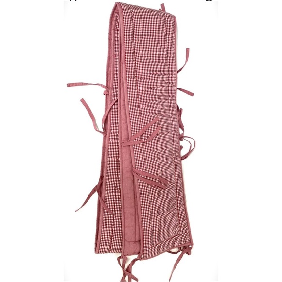 Pottery Barn Kids Baby Red Gingham Crib Bumper - Picture 3 of 16